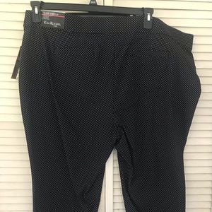 NWT. Kim Rogers Women’s Black and White Polka Dot Pants, Size 24W